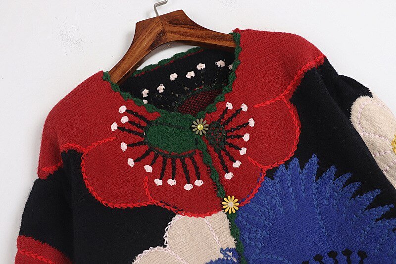 Women’s Floral Embroidered Knit Cardiga - Image 2