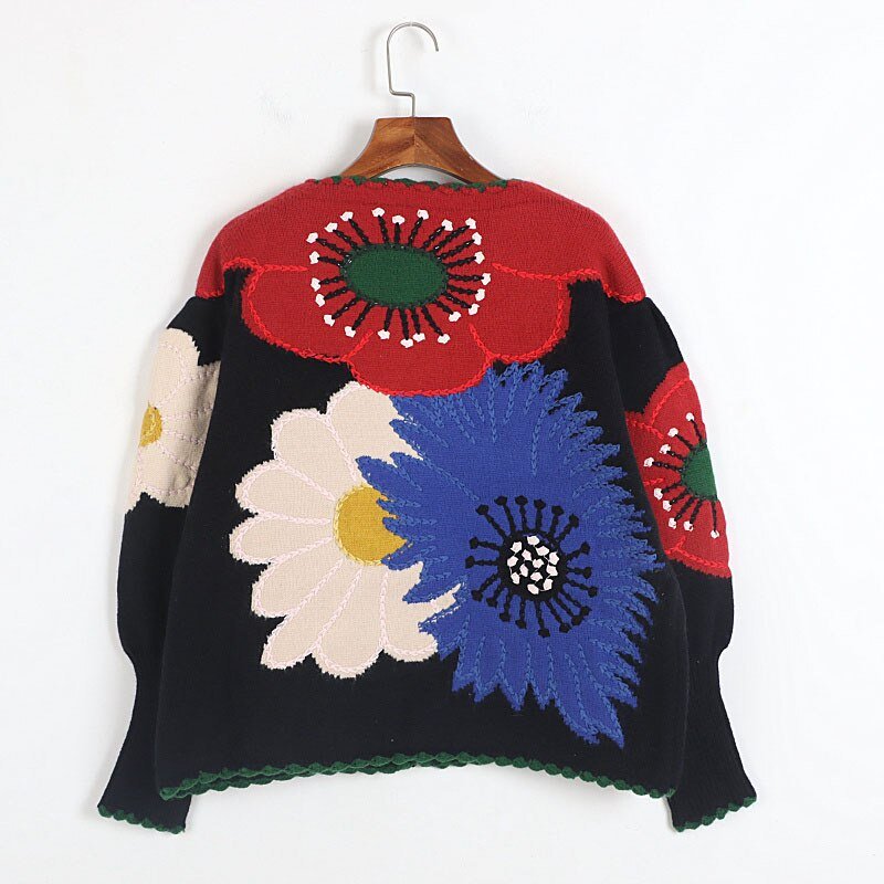 Women’s Floral Embroidered Knit Cardiga - Image 6