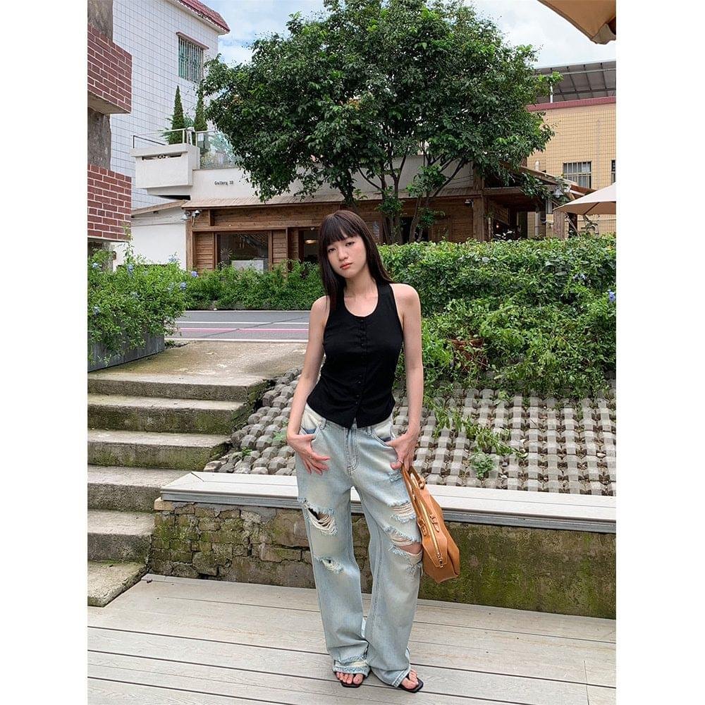 Women’s Relaxed Straight-Leg Denim Jeans - Image 2